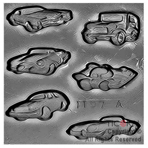 MOLDE A 1197 AUTOS SURTIDOS 175X135MM APROX TRANSPARENTE x 4